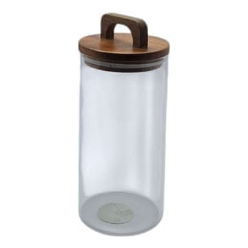 shumee Steklena posoda 1000 ml kozarec z bambusovim pokrovom