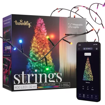 shumee Twinkly Strings 400 Led RGB črna žica/vtič F (EU tip)