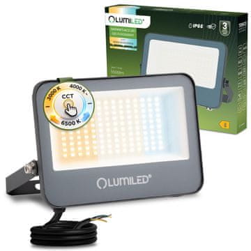 LUMILED TRINOX LED reflektor 50W 5500lm CCT IP66 siv