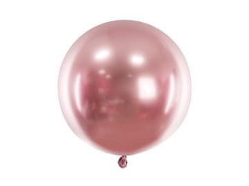 shumee Okrogel balon PartyDeco sijoč 60 cm roza zlate barve
