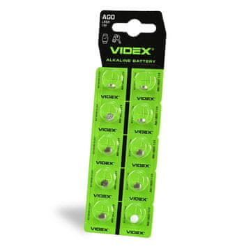 VIDEX Alkalne videx baterije AG0/LR521, blister, 10 kosov.