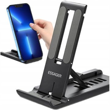 Essager črno stojalo za pametni telefon in tablico