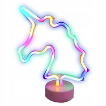 shumee Neonska LED svetilka Samorog, darilo na USB/baterije
