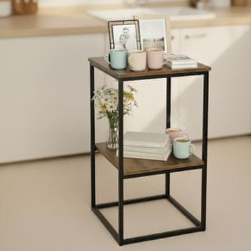 shumee Dvodelna knjižna omara "Loft 2". Barva: rjava, črna.