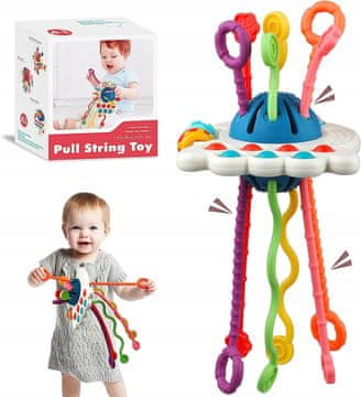 shumee Senzorična igrača z vrvicami, grizalo Montessori POP
