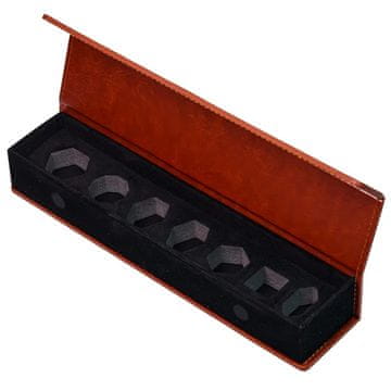 shumee Rjav usnjen etui RPG Dice Box Pencil etui za 7 kock