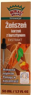 Royal Brand Izvleček jantarja z ginsengom v organskih kapljicah