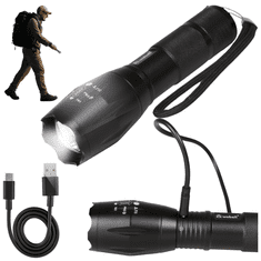 Mona LED taktična svetilka Cree Zoom XML T6 vodoodporna
