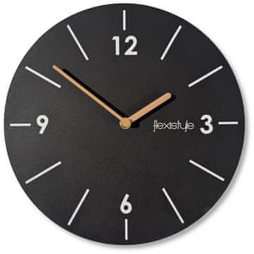 Flexistyle Scandic stenska ura 30 cm črna tiha za dnevno sobo