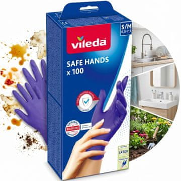 Vileda Vileda Safe Hands nitrilne rokavice S/M 100 kosov.