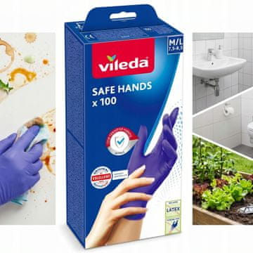 Vileda Vileda Safe Hands nitrilne rokavice M/L 100 kosov.