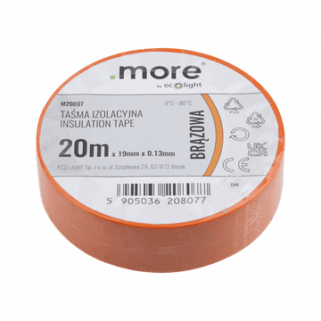 Eco light Izolacijski trak 19 mm x 0,13 mm RJAV 20 m