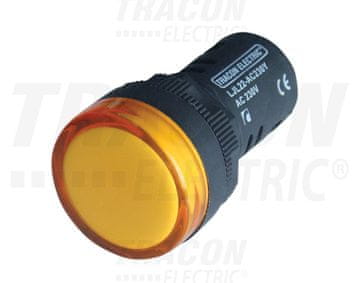 Tracon Electric LED indikatorska lučka, rumena 230V AC/DC, d=22mm