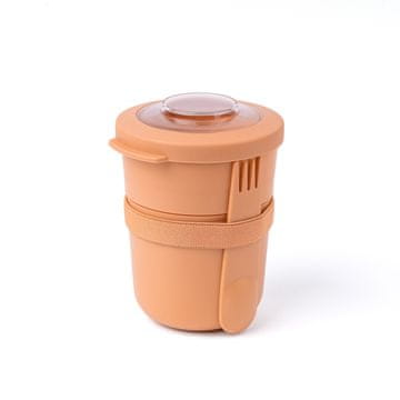 shumee Amuse 2-v-1 posoda za jogurt s priborom - oranžna