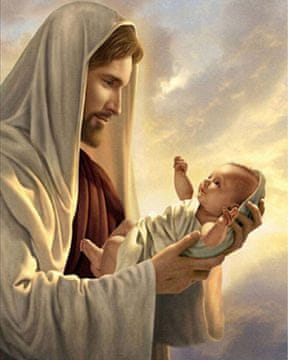 Moments Diamantno vezenje Jezus z dojenčkom Jezusom 45x55