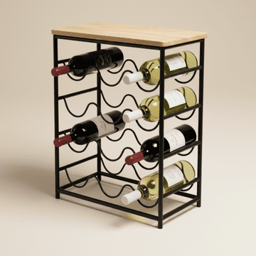 shumee Stojalo za vino "Craft Wine". Barva: hrast, črna.