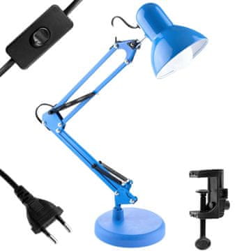 LUMILED Namizna svetilka TOBI E27, modra, namizno grlo