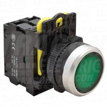 Tracon Electric Osvetljena tipka, zelena 1xNO, 5A/230V IP65, LED