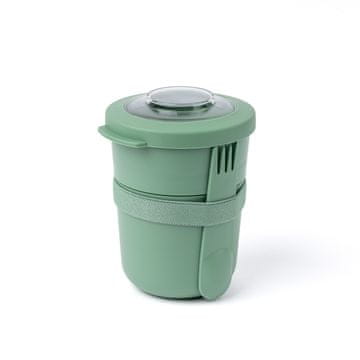 shumee Amuse 2-v-1 posoda za jogurt s priborom - zelena