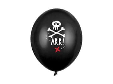 PartyDeco Baloni 30 cm Pirati Barva Črna 6 kosov PartyDeco