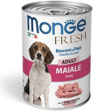 Monge Monge Dog Sveža pašteta in koščki svinjine 400 g