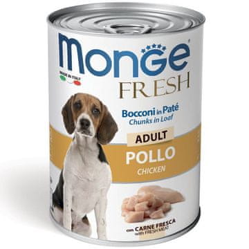 Monge Monge Dog Sveža pašteta in koščki piščanca 400 g