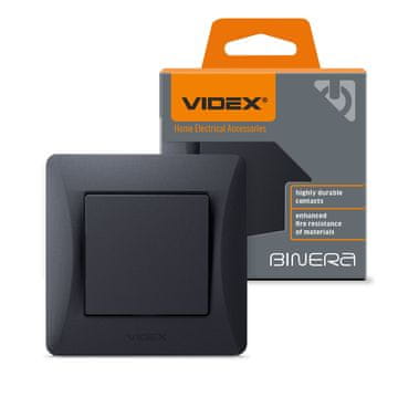 VIDEX Videx Binera 10A vgradno stikalo, 1-polno, črno