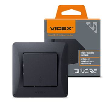 VIDEX Videx Binera 10A vgradno stikalo, 1-polno, črno