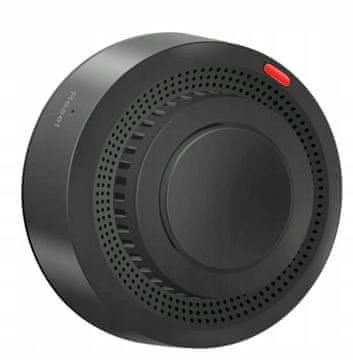 Tuya Črni pametni brezžični Wi-Fi detektor dima Tuya