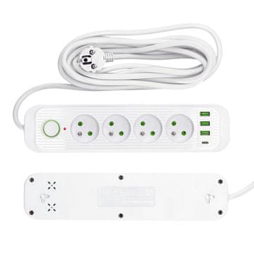 shumee Podaljševalni kabel 4gn+USB/1,5m/Zu+Š/1,5mm bel