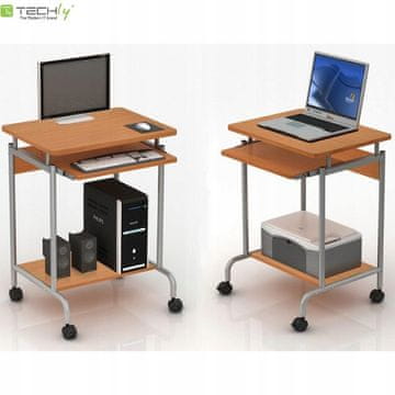 Techly Mobilna računalniška miza Techly 600x450, bukev