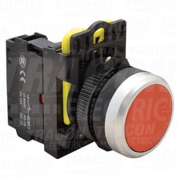 Tracon Electric Pokrita tipka stroja, rdeča 1xNC, 5A/230V IP65