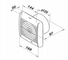 Ventika Aksialni kopalniški ventilator 125 mm standard