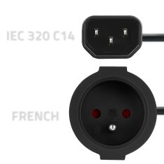 Qoltec adapter IEC 320 C14/ FRANCOSKI | 0,15 m
