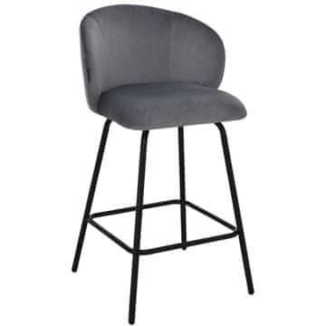 shumee Barski stol Nemi iz žametno sivega lesa, 65 cm