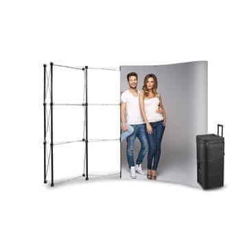POP UP 3x4 ukrivljena reklamna stena v kovčku