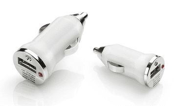 shumee Majhen USB avtomobilski polnilnik bele barve