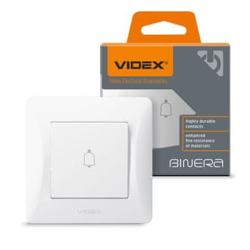 VIDEX Videx Binera 10A omrežni vgradni zvonec, bel