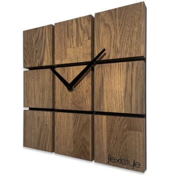Flexistyle Lesena stenska ura Harmony 30 cm rjave barve