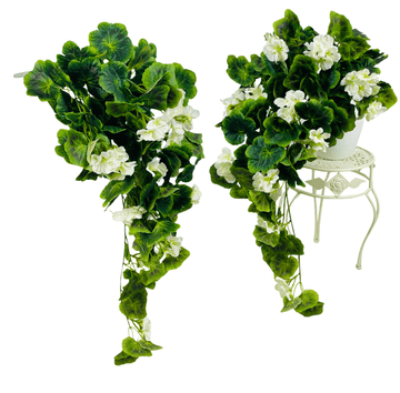 shumee Cvetlična girlanda - bela pelargonija 80 cm