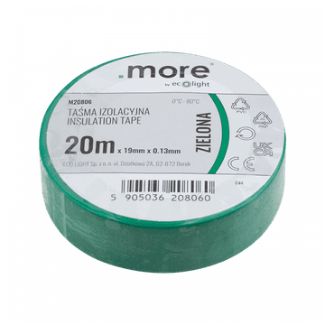 Eco light Izolacijski trak 19 mm x 0,13 mm ZELEN 20 m
