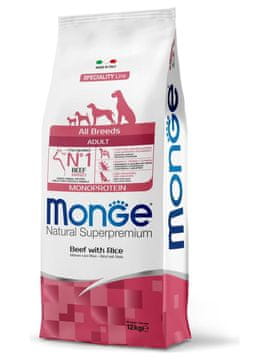 Monge Monge monoproteinska govedina z rižem 12 kg