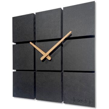 Flexistyle Lesena stenska ura Harmony 30 cm črne barve