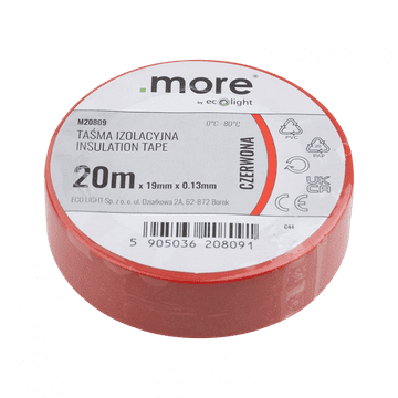 Eco light Izolacijski trak 19 mm x 0,13 mm RDEČ 20 m