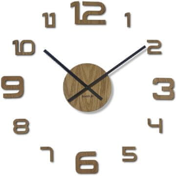 Flexistyle Velika lesena stenska ura OakTime 50-75 cm