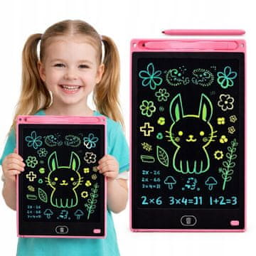 shumee LCD risalna tablica 10" roza ZA otroke - velika izobraževalna tablica