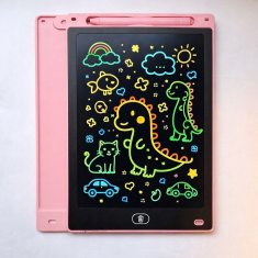 shumee LCD risalna tablica 10" roza ZA otroke - velika izobraževalna tablica