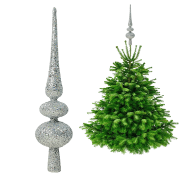 shumee Srebrna okrasna božična jelka - bleščeča okrasna božična jelka 29 cm