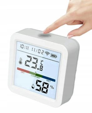 Tuya TH05 Tuya brezžični senzor temperature in vlažnosti, ura, LCD zaslon