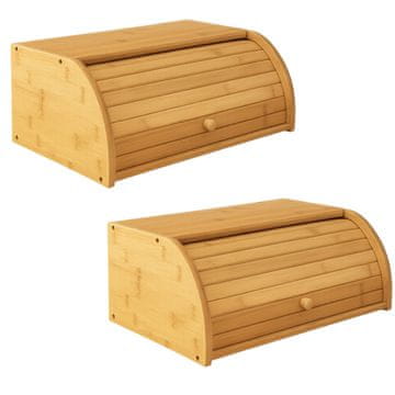 shumee Dve bambusovi posodi za kruh za kuhinjo, odprtina, 40x27x16 | Begryf